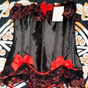 Satin and Bows Lace Trimmed Corset
